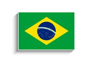 plat rectangle Brésil drapeau icône vecteur