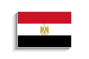 plat rectangle Egypte drapeau icône vecteur