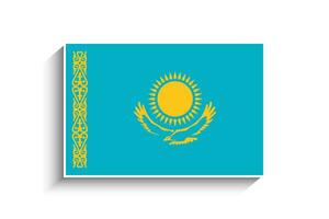 plat rectangle kazakhstan drapeau icône vecteur