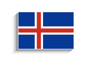 plat rectangle Islande drapeau icône vecteur