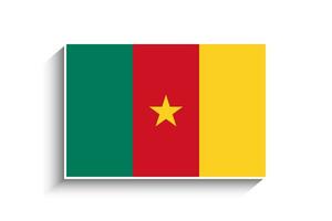 plat rectangle Cameroun drapeau icône vecteur