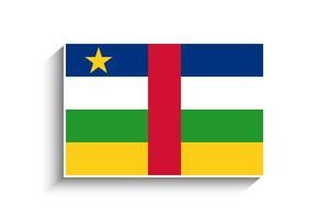 plat rectangle central africain république drapeau icône vecteur