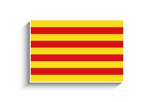 plat rectangle Catalogne drapeau icône vecteur