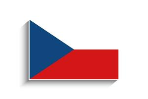 plat rectangle tchèque république drapeau icône vecteur