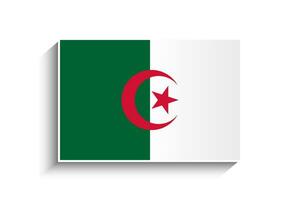 plat rectangle Algérie drapeau icône vecteur