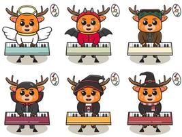 clavier de jeu d'halloween de musique de cerf vecteur