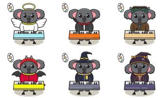 koala music halloween set clavier vecteur