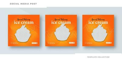 spécial délicieux la glace crème social médias bannière Publier et spécial Chocolat la glace crème modèle conception. pro vecteur