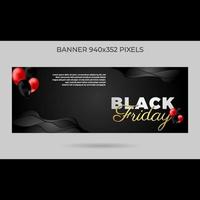 bannière du vendredi noir 94x352 pixels vecteur