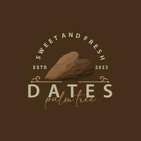 Date fruit logo, élégant minimaliste prime conception, sucré Date fruit logo modèle illustration vecteur