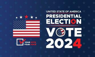 voter 2024. présidentiel élection journée dans uni États. élection 2024 Etats-Unis. politique élection campagne bannière. arrière-plan, poste, bannière, carte, affiche conception avec voter journée novembre 5 nous vecteur