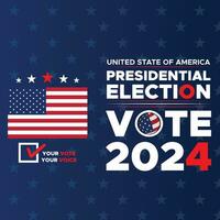 voter 2024. présidentiel élection journée dans uni États. élection 2024 Etats-Unis. politique élection campagne bannière. arrière-plan, poste, bannière, carte, affiche conception avec voter journée novembre 5 nous vecteur