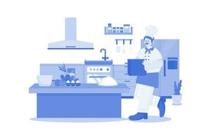 chef illustration concept sur une blanc Contexte vecteur