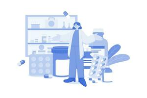 pharmacien illustration concept sur une blanc Contexte vecteur