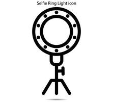 selfie bague lumière icône, vecteur illustration