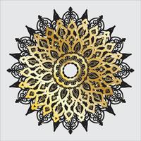 fleur de mandala noir et or vecteur