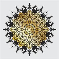 fleur de mandala noir et or vecteur