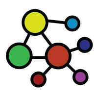 la mise en réseau icône symbole coloré vecteur
