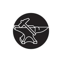 forgeron logo icône conception vecteur illustration.