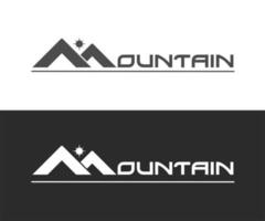 Élément de logo de lettre initiale de vecteur m, symbole de montagne