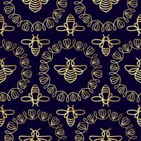 Modèle sans couture avec abeille vecteur