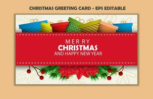 pente affaires Noël cartes modèle, salutation carte Noël modèle, Noël et Nouveau année pente carte modifiable illustration vecteur