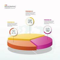 de base cercle 3d infographie modèle avec 3 pas, processus ou options. vecteur