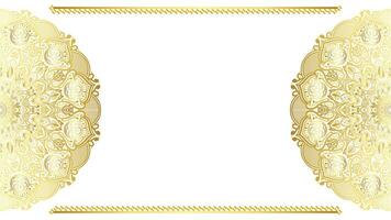 luxe d'or mandala rectangle coin certificat frontière modèle ligne photo thaïlandais Cadre islamique mariage invitation Contexte vecteur