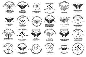 papillon logo dans féminin style vecteur