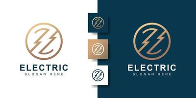 logo électrique avec concept de cercle créatif vecteur