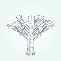 circuit La technologie arbre sur blanc Contexte. ordinateur ingénierie Matériel système. vecteur