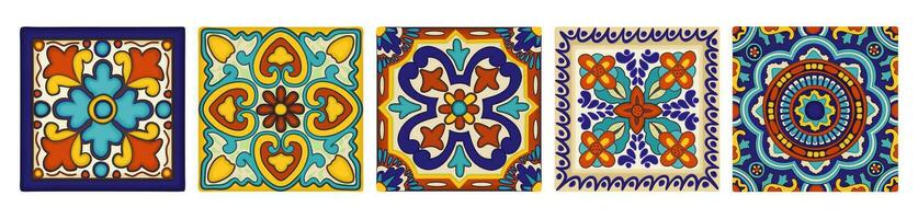 talavera carrelage. mexicain décoratif art. vecteur ensemble isolé sur blanc Contexte