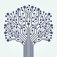 circuit La technologie arbre sur blanc Contexte. ordinateur ingénierie Matériel système. vecteur