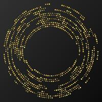 fond pointillé de demi-teinte brillant or abstrait. motif de paillettes d'or sous forme de cercle. cercle de points de demi-teintes. illustration vectorielle vecteur