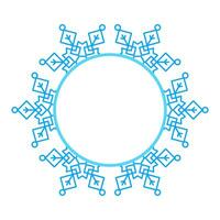 rond vecteur bleu Noël hiver Cadre fabriqué de flocons de neige avec endroit pour texte. parfait fond pour décorer social les réseaux, Photos et salutation carte