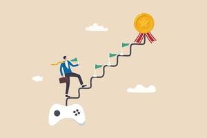 stratégie de gamification, d'entreprise ou de marketing utilisant un défi de jeu vecteur