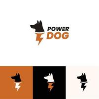 vecteur de concept de conception de logo de chien super puissant