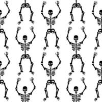 modèle sans couture avec des squelettes dansants noirs vecteur