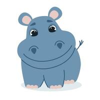 mignonne hippopotames dans dessin animé style. vecteur illustration isolé sur blanc Contexte.