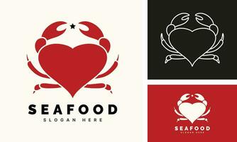 Fruit de mer Crabe Homard logo modèle conception vecteur illustration