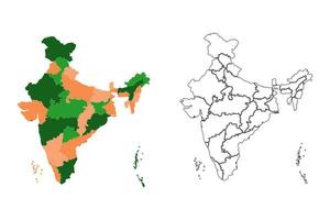 Inde carte vecteur. nationale carte de Inde avec territoire. vecteur