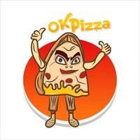 une illustration de logo de carton de pizza vecteur