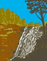 de mariée voile chutes dans cuyahoga vallée nationale parc Ohio wpa affiche art vecteur