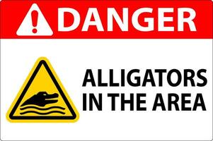 danger alligators dans le zone signe vecteur