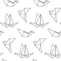origami ligne art vecteur sans couture modèle Contexte. moderne passe-temps.
