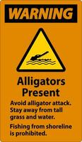 alligator avertissement signe, danger - alligators cadeau, éviter alligator attaque, rester loin, pêche de littoral est interdit vecteur