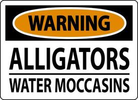 avertissement signe alligators - l'eau mocassins vecteur