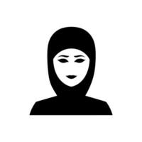 musulman femelle icône sur blanc Contexte vecteur