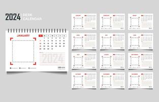 calendrier ensemble modèle pour 2024 année vecteur