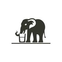 l'éléphant en buvant icône sur blanc Contexte - Facile vecteur illustration